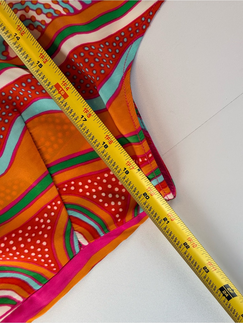 Rose + Olive Retro Rainbow Halter SZ M Bright Mod Psychedelic Sleeveless Blouse - Picture 7 of 7